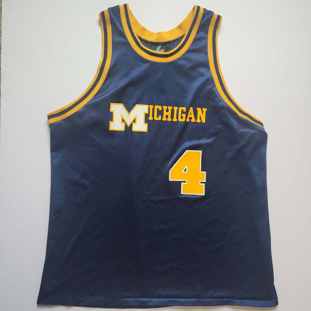Vintage 90s Logo Athletic Chris Webber #4 Michigan Wolverines Basketball Jersey